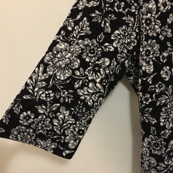 90s Vintage Floral Print Lacy 3/4 Sleeve Top - Picture 5 of 16